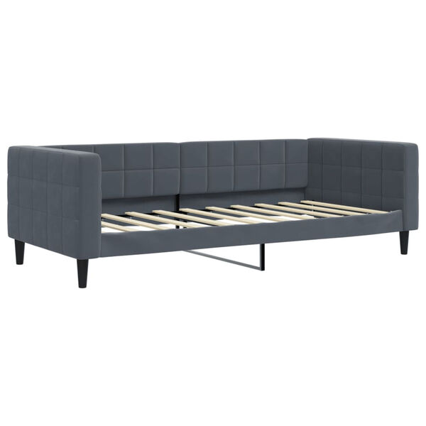 vidaXL Divano Letto Estraibile Cassetti Grigio Scuro 90x190cm Velluto