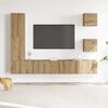 vidaXL Set Mobile TV 5 pz Montato a Parete Rovere in Legno Multistrato