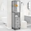 vidaXL Armadietto Bagno Grigio Sonoma 35x37,5x166 cm Legno Multistrato