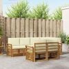 vidaXL Set divano sezionale con cuscino 7 pcs Naturale e Crema
