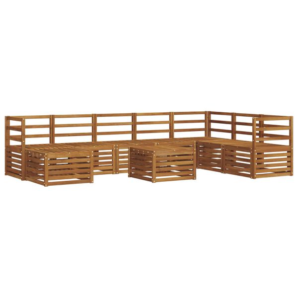 vidaXL Set divani Naturale Legno di Acacia Massello