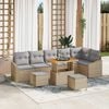 vidaXL Set Divano da Giardino con cuscino 9 pcs Beige polyrattan