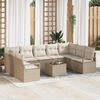 vidaXL Set di divani con cuscino 10 pcs Beige polyrattan