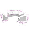 vidaXL Set Divani da Giardino 11 pz con Cuscini in Polyrattan Grigio