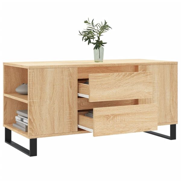vidaXL Tavolino Salotto Rovere Sonoma 102x44,5x50 cm Legno Multistrato
