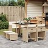 vidaXL Set da Pranzo da Giardino 9 pz con Cuscini Beige in Polyrattan