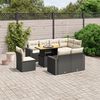 vidaXL Set Divani da Giardino 9 pz con Cuscini Nero in Polyrattan