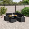 vidaXL Set Divano da Giardino 6 pz con Cuscini Nero in Polyrattan