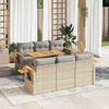 vidaXL Set Divani da Giardino 7 pz con Cuscini Beige Polyrattan Acacia