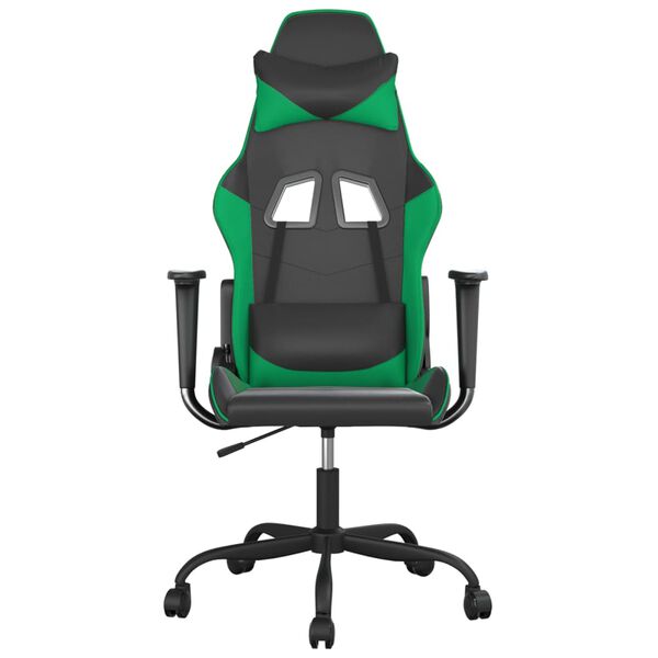 vidaXL Sedia da Gaming Nera e Verde in Similpelle