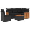 vidaXL Set Divano da Giardino 6 pz con Cuscini Nero in Polyrattan