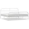 vidaXL Giroletto con Testiera e Pediera Metallo Bianco 193x203 cm