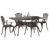 vidaXL Set da Pranzo per Giardino 5 pcs Bronzo Alluminio