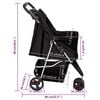 vidaXL Passeggino per Cani Pieghevole Nero 80x46x98cm Tessuto Oxford