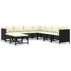 vidaXL Set Divani da Giardino 9 pz con Cuscini in Polyrattan Nero