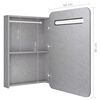 vidaXL Armadietto Bagno con Specchio e LED Grigio Cemento 60x11x80 cm