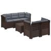vidaXL Divano da Giardino 5 Posti con Cuscini Stile Rattan PP Marrone