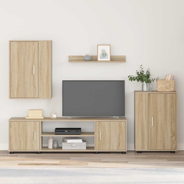 vidaXL Set mobile TV 4 pcs Rovere Sonoma Legno multistrato