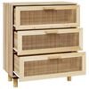 vidaXL Credenza Marrone 60x30x70cm Legno Massello Pino Rattan Naturale
