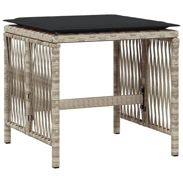 vidaXL Set Pranzo da Giardino 9pz con Cuscini Grigio Chiaro Polyrattan