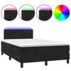vidaXL Letto a Molle con Materasso e LED Nero 120x190 cm in Velluto