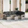 vidaXL Set Divano da Giardino 8pz con Cuscini Grigio Chiaro Polyrattan