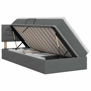 vidaXL Letto con contenitore e materasso Grigio Scuro 90 x 200 cm