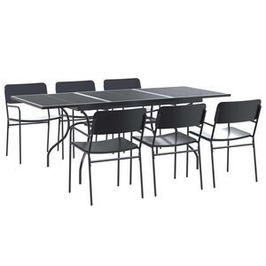 vidaXL Set da Pranzo per Giardino 7 pcs Antracite Acciaio