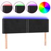 vidaXL Testiera a LED Nera 144x5x78/88 cm in Velluto