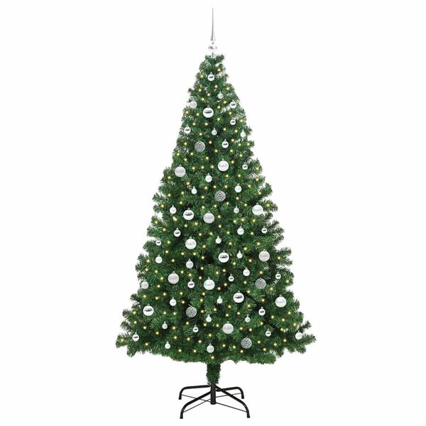 vidaXL Albero di Natale artificiale con 300 LED Verde 210 cm