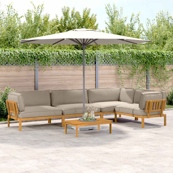 vidaXL Set di divani con cuscino 5 pcs Talpa Legno di Acacia Massello