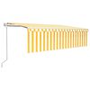 vidaXL Tenda Automatica con Sensore Vento LED 5x3m Gialla/Bianca