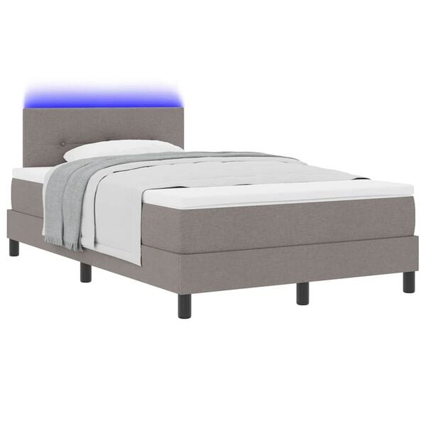 vidaXL Letto a molle con materasso con led Talpa 120 x 190 cm Tessuto