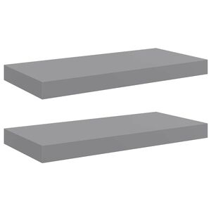vidaXL Scaffali a Parete 2 pz Grigi 50x23,5x3,8 cm in MDF