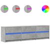 vidaXL Mobile Porta TV con LED Grigio Cemento 180x34x50cm Truciolato