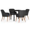 vidaXL Set da Pranzo da Giardino 5 pz con Cuscini Nero