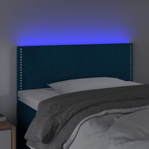 vidaXL Testiera a LED Blu Scuro 100x5x78/88 cm in Velluto
