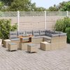 vidaXL Set Divano da Giardino 12 pcs Beige Poly Rattan