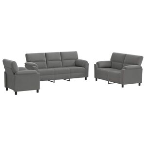 vidaXL Set di divani 3 pcs Grigio Scuro Velluto