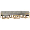 vidaXL Set di divani da esterno 9 pz Bianco e Grigio Chiaro
