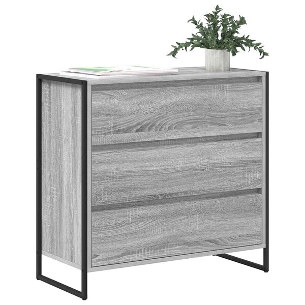 vidaXL Credenza Grigio Sonoma 79 x 36 x 75.5 cm Legno multistrato