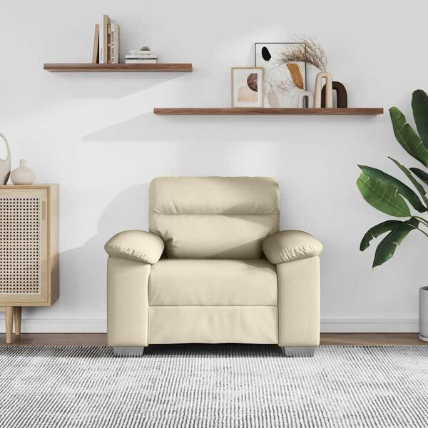 vidaXL Poltrona Crema 100x81x84 cm in Similpelle