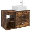 vidaXL Set di mobili per il bagno 2 pz Rovere Fumo
