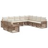 vidaXL Set Divano da Giardino 10 pcs Beige e Bianco Crema polyrattan