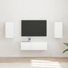 vidaXL Set di Mobiletto da TV a Parete 4 pcs Bianco Lucido