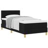 vidaXL Letto a molle con cuscino con testiera Nero 90 x 190 cm Tessuto