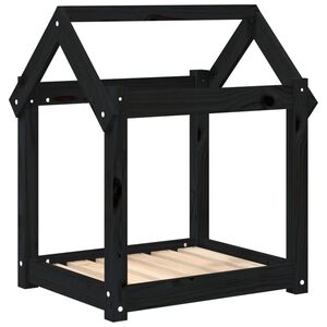 vidaXL Cuccia per Cani Nera 61x50x70 cm in Legno Massello di Pino