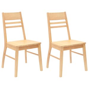 vidaXL Sedie da pranzo 2 pz Legno di gomma solido Naturale