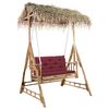 vidaXL Dondolo da Giardino 2 Posti Cuscini Foglie di Palma 202cm Bamb&ugrave;