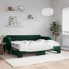 vidaXL Divano Letto Estraibile Materassi Verde Scuro 80x200 Velluto